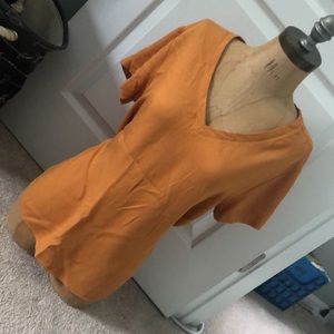 Cloth & Stone Orange-Yellow Mustard Tee Shirt S